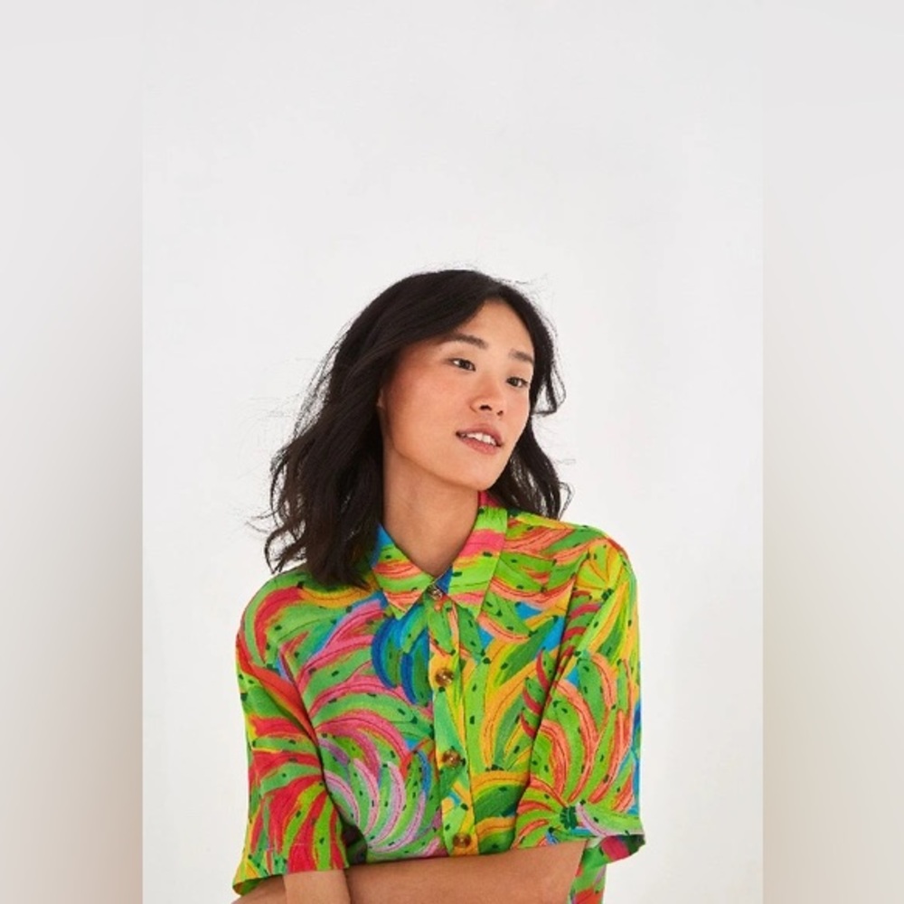 FARM RIO Neon Banana Shirt XS